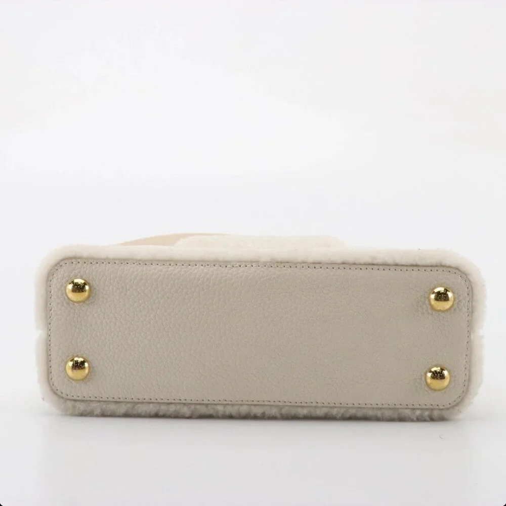 Louis Vuitton White Shearling BB Capucines Bag - Picture 5 of 14